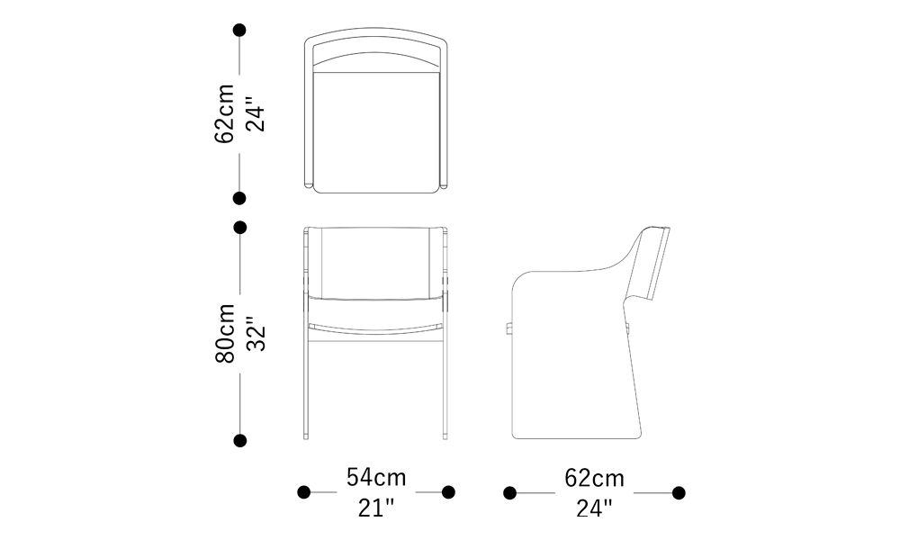 Image of the main dimensions of the product